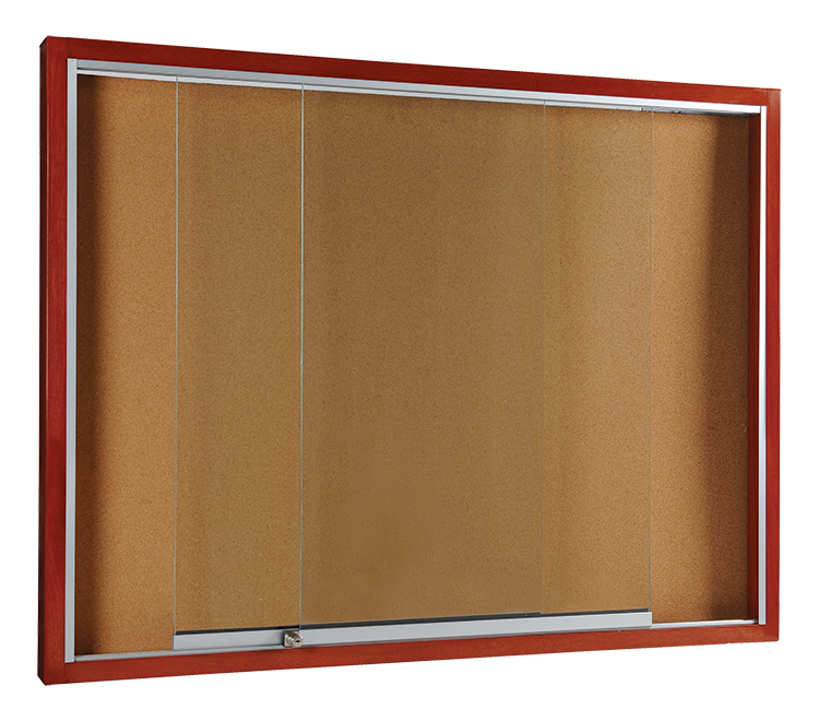 Wooden Frame Notice Board With Sliding Glass Cabinet Orient Treasure